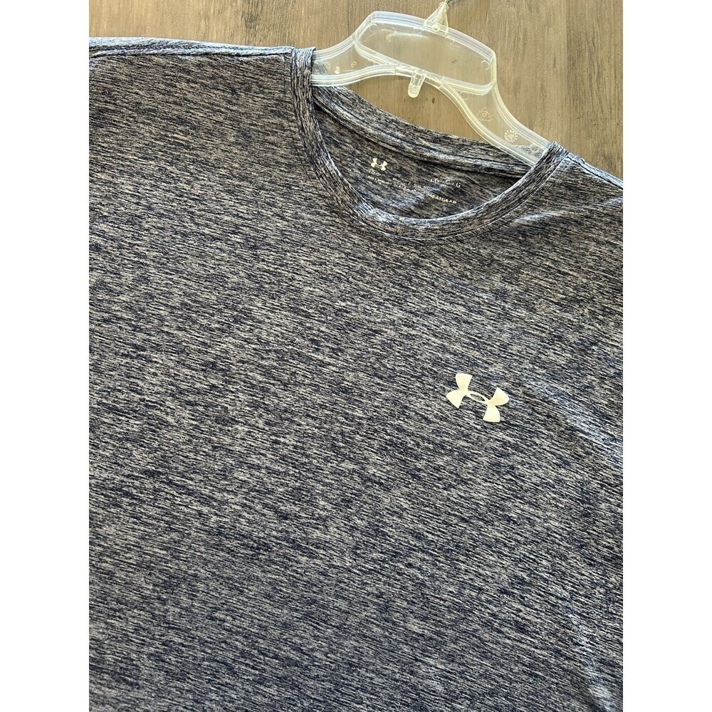 Under Armour HeatGear Shirt Mens Large Blue Long Sleeve Running Loose